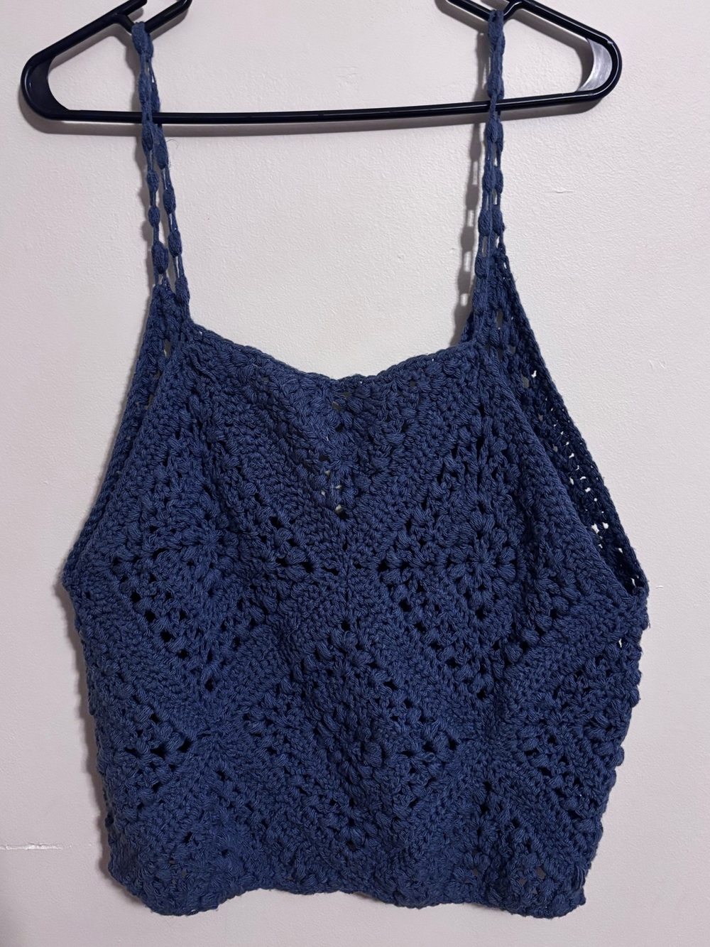 Handcrafted Blue Crochet Tank Top